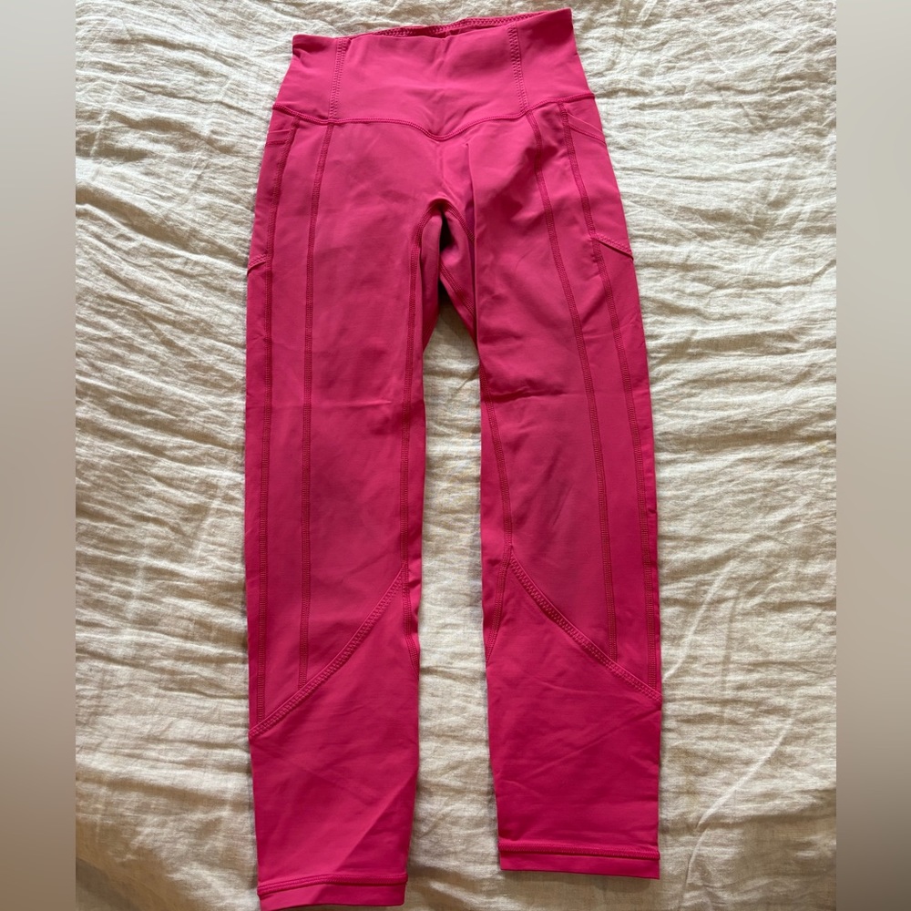 Lululemon All the Right Places cropped leggings size 4 hot pink
